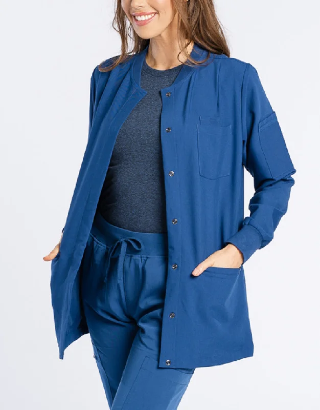 Scrub Jacket Button Up - Royal Blue Cardigan Sweater Pullover