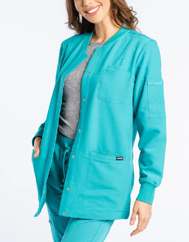 Scrub Jacket Button Up - Sydney Teal Belted Jacket Elasticated Jacket Padded Jacket