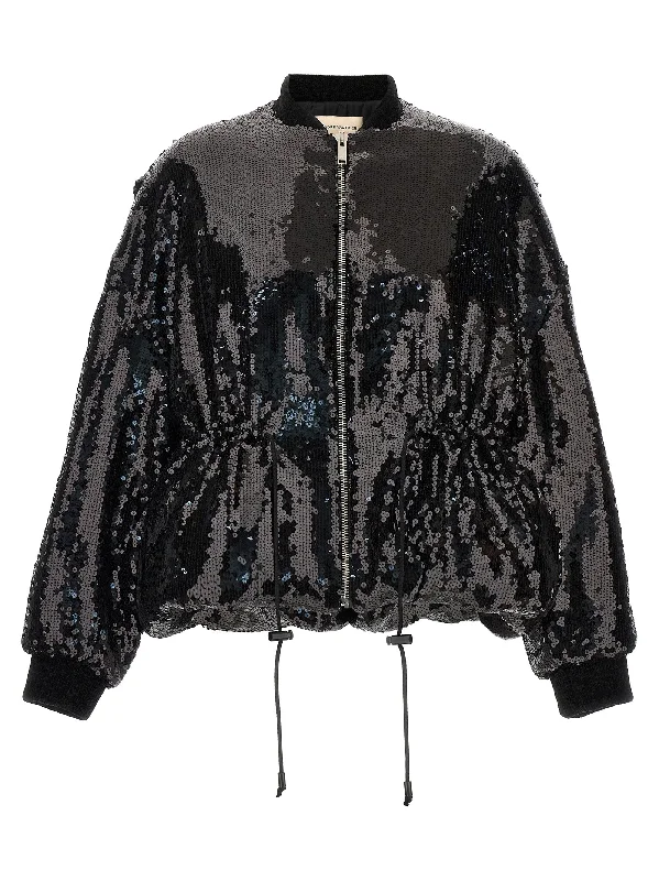 Sequin Bomber Jacket Belted Jacket Elasticated Jacket Padded Jacket