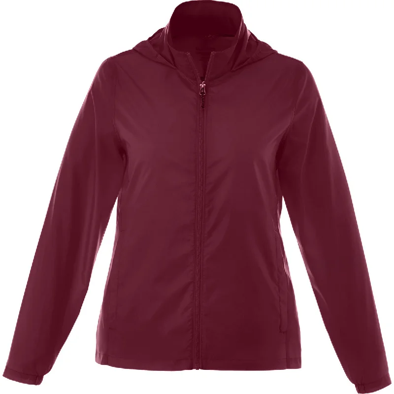 Elevate Women's Maroon Darien Packable Jacket Cotton Jacket Linen Jacket Terry Jacket