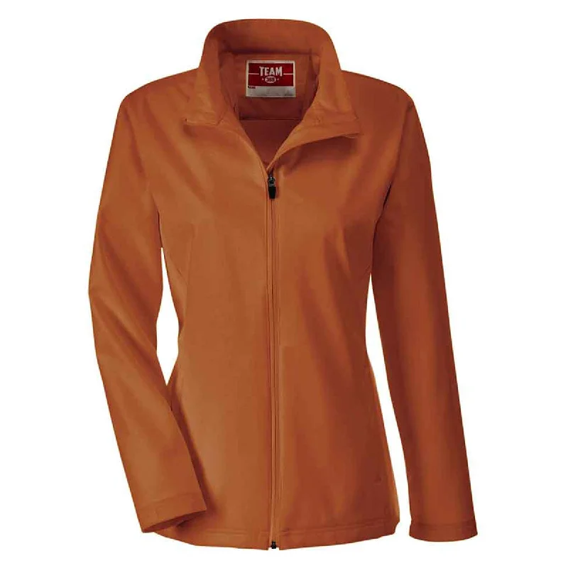 Team 365 Women's Sport Burnt orange Leader Soft Shell Jacket Satin Jacket Silk Jacket Chiffon Jacket