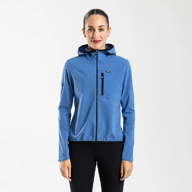 Women's Allure Lightweight Jacket (Blue Mélange) V-Neck Jacket Boat Neck Jacket Square Neck Jacket