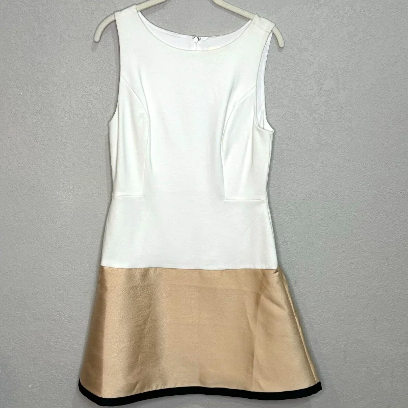 Anthropologie Maeve NEW Gold Dipped Sleeveless Mini Dress Size 8 $178 Elegant Mini Dress with Pleats