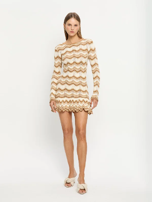 Kassiani Knit Mini Dress Cozy Satin Mini Dress