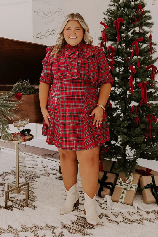 Plaid Perfection Mini Dress Curves Trendy Lace Mini Dress