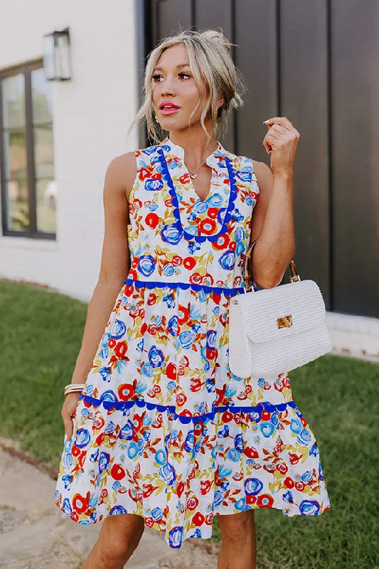 Sunshine And Flowers Mini Dress Cozy A-Line Mini Dress