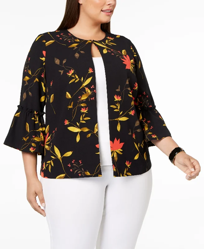 Alfani Plus Size Printed Bell Sleeve Jacket Oversized Jacket Tailored Jacket Straight Jacket Alfani Plus Size Printed Bell Sleeve Jacket Oversized Jacket Tailored Jacket Straight Jacket