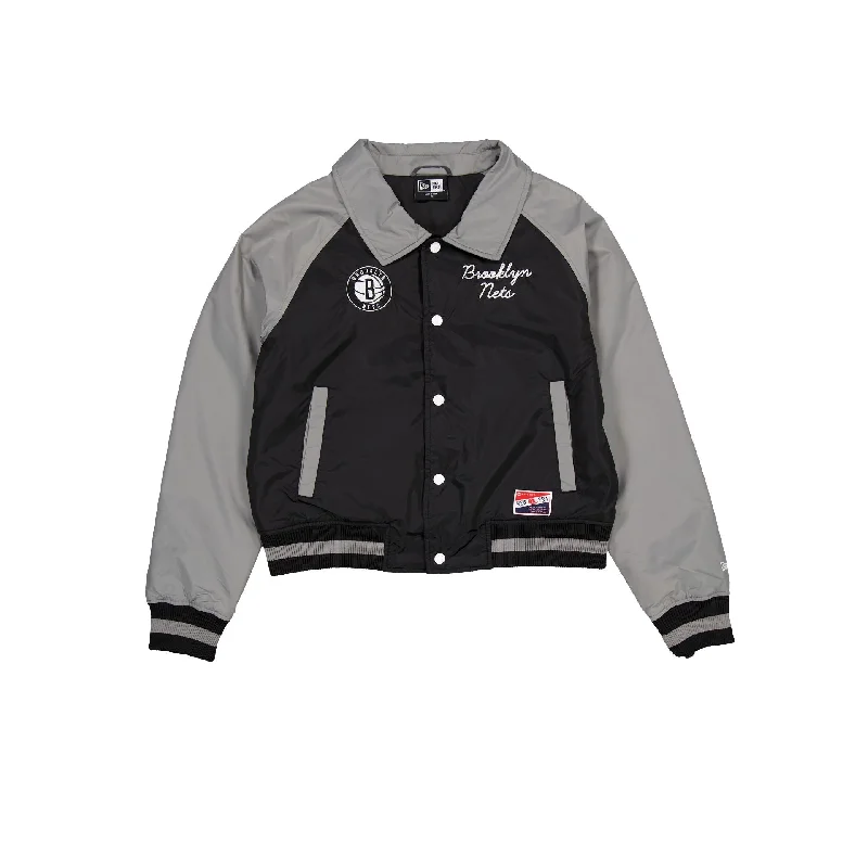 Brooklyn Nets Throwback Women's Jacket Nylon Jacket Polyester Jacket Spandex Jacket