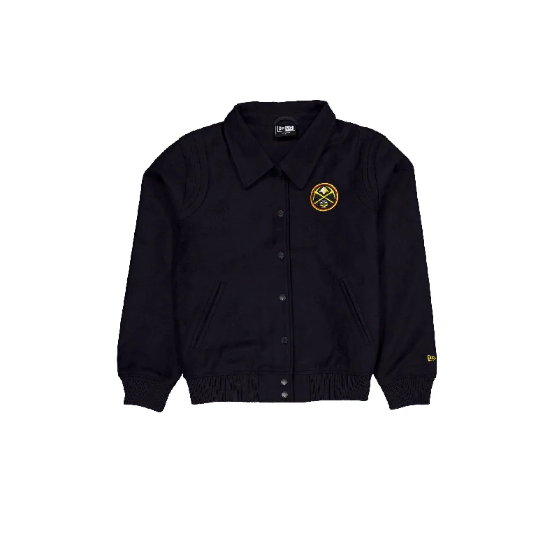 Denver Nuggets Sport Night Women's Jacket A-Line Jacket Boat Neck Shawl Collar