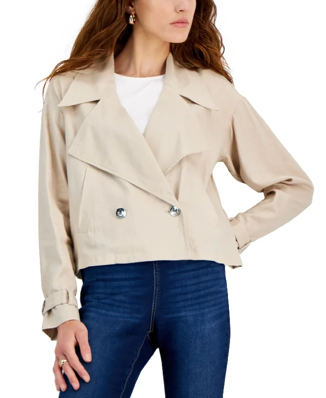 INC International Concepts Womens Double Breasted Jacket Belted Jacket Elasticated Jacket Padded Jacket