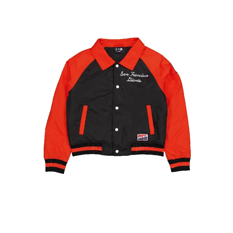 San Francisco Giants Throwback Women's Jacket Welt Pockets Slit Pockets Flap Pockets San Francisco Giants Throwback Women's Jacket Welt Pockets Slit Pockets Flap Pockets