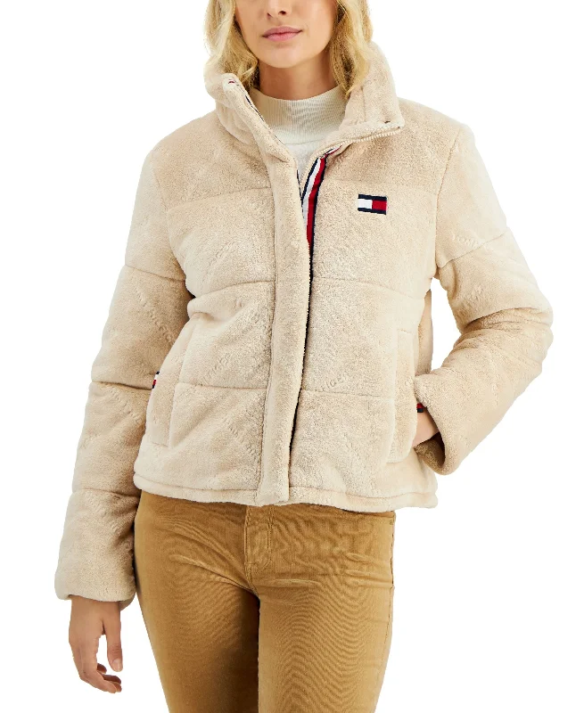 Tommy Hilfiger Plush Puffer Jacket Jacket Blazer Coat