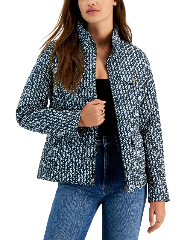 Women's Quilted Stand-Collar Jacket Rayon Jacket Velvet Jacket Corduroy Jacket