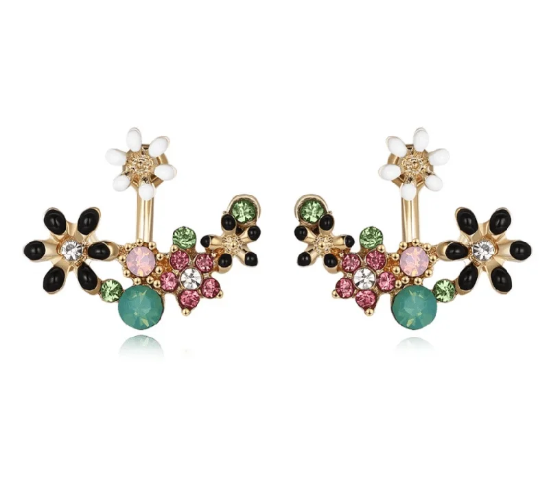 Crystal Garden Flowered Stud Earrings & Jacket In Four Colors Print Jacket Jacquard Jacket Embroidered Jacket