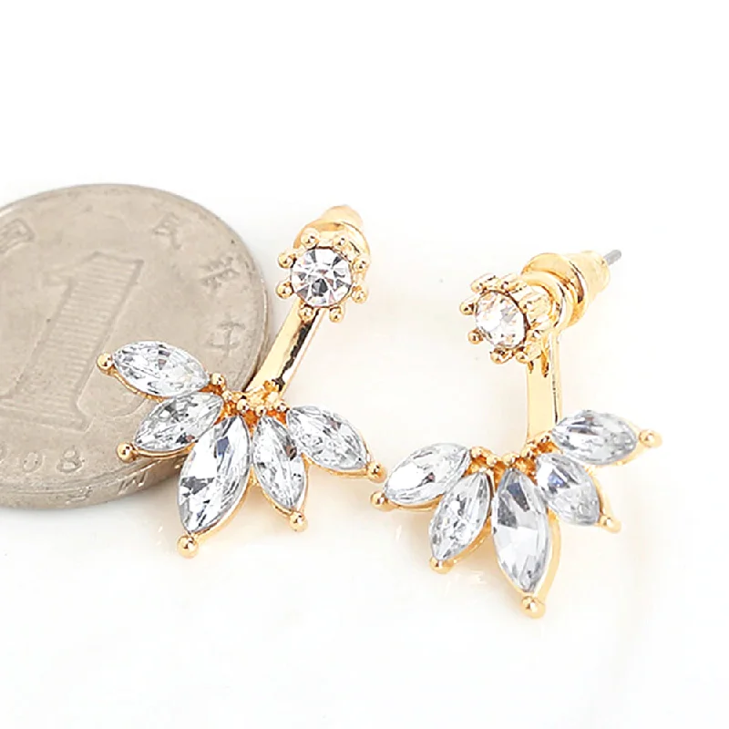 Crystal Floral Stud Earrings & Jacket Belted Jacket Elasticated Jacket Padded Jacket