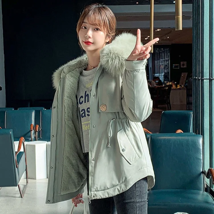 Large Fur Collar Down Jacket Parker Coat Loose Coat Nylon Jacket Polyester Jacket Spandex Jacket