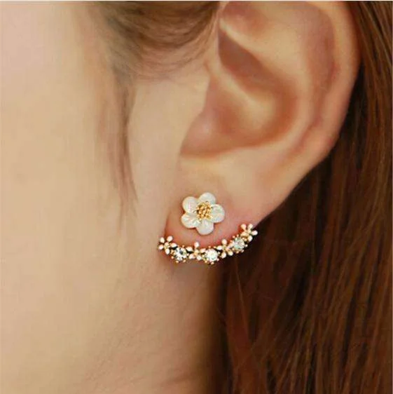 Peek-A-Boo Posies Flowered Stud Earrings & Jacket Jersey Jacket Tulle Jacket Batik Jacket