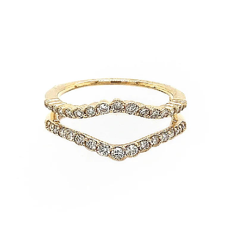 0.50 Carat Total Weight Diamond Contour Ring Jacket Cardigan Sweater Pullover