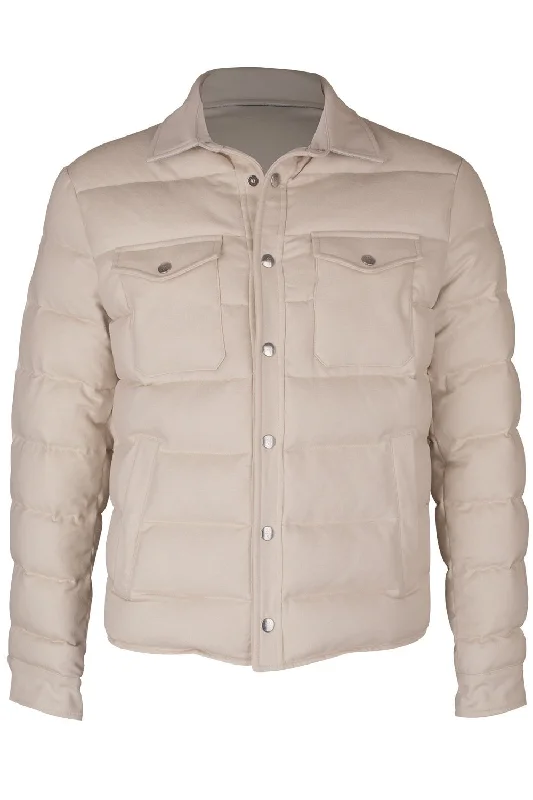 Trucker Jacket - Sand One-Shoulder Jacket Off-the-Shoulder Jacket Asymmetrical Jacket