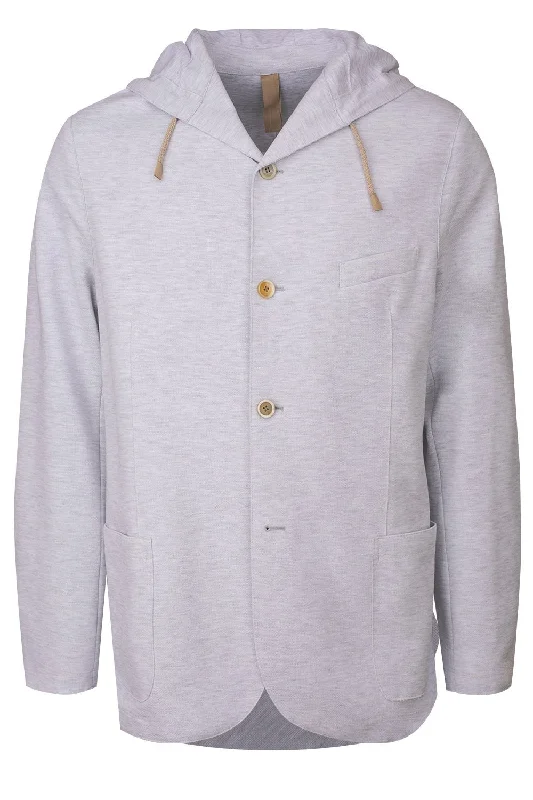Hooded Jacket - Gray Wool Jacket Cashmere Jacket Tweed Jacket