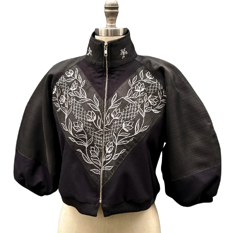 VWC02 - Wear Your Culture - Designer Barong Cropped Bomber Jacket Wool Fabric Cashmere Fabric Tweed Fabric