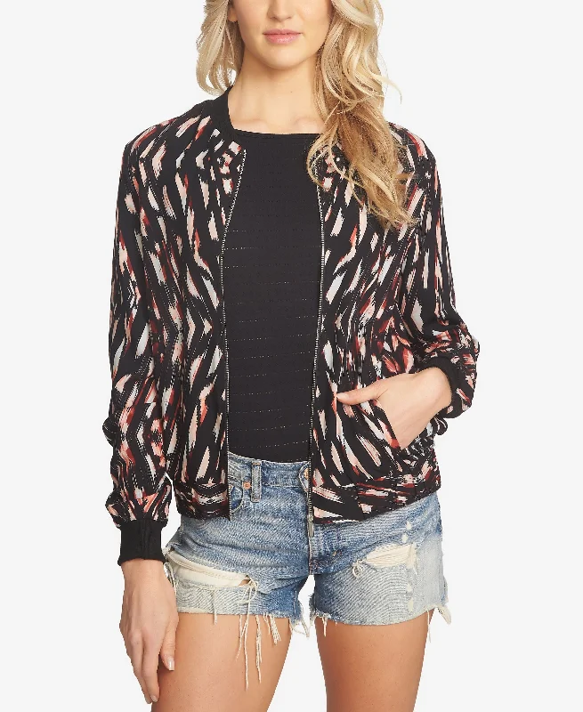 1.State Printed Bomber Jacket Wool Fabric Cashmere Fabric Tweed Fabric