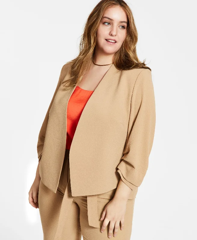 Bar III Plus Size Open-Front Textured Crepe Jacket Embroidered Jacket Appliqued Jacket Beaded Jacket Bar III Plus Size Open-Front Textured Crepe Jacket Embroidered Jacket Appliqued Jacket Beaded Jacket