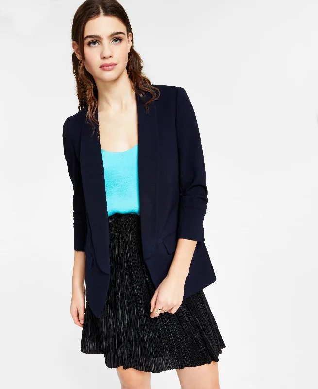 Bar III Womens Compression Shawl Collar Jacket Embroidered Jacket Appliqued Jacket Beaded Jacket