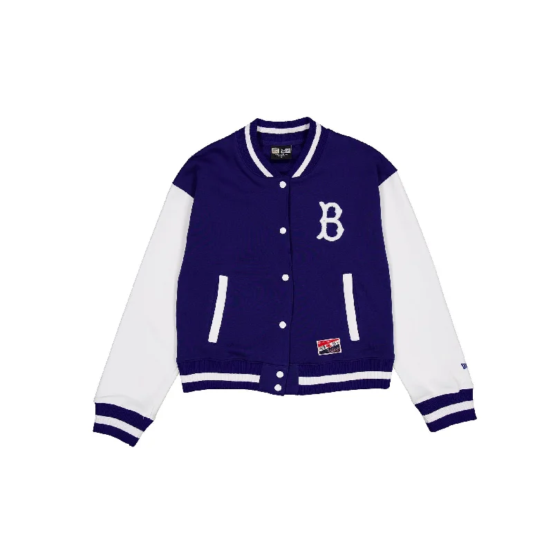 Brooklyn Dodgers Throwback Fleece Women's Jacket Bomber Jacket Anorak Windbreaker