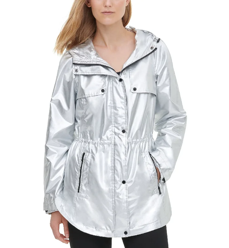 Calvin Klein Metallic Hooded Anorak Jacket Elasticated Jacket Padded Jacket Insulated Jacket