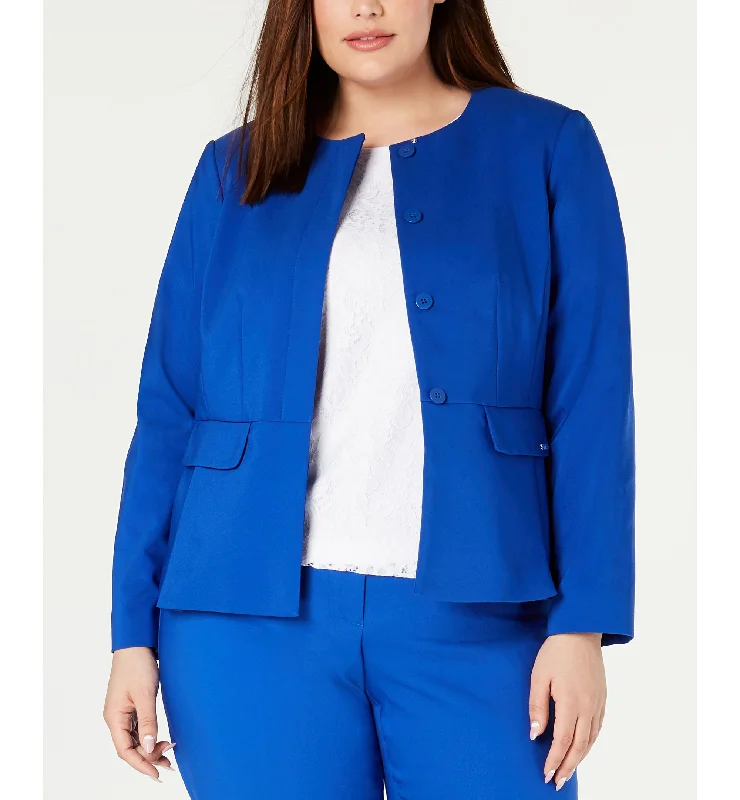 Calvin Klein Plus Size Peplum Jacket Striped Jacket Polka Dot Jacket Floral Jacket