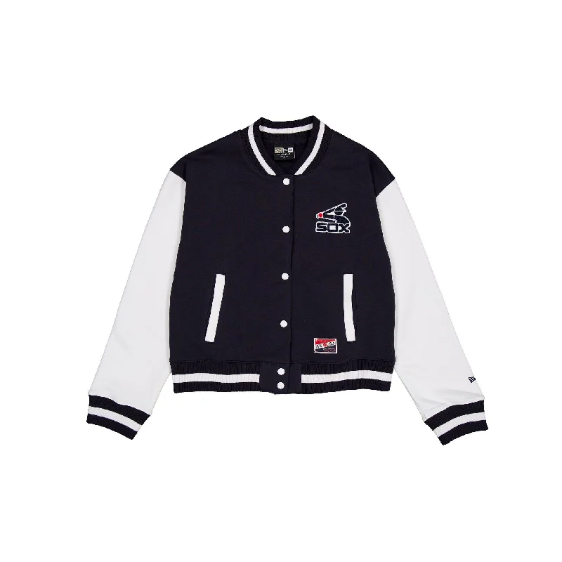 Chicago White Sox Throwback Fleece Women's Jacket Rayon Jacket Velvet Jacket Corduroy Jacket Chicago White Sox Throwback Fleece Women's Jacket Rayon Jacket Velvet Jacket Corduroy Jacket
