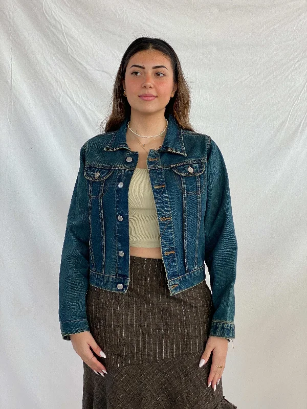 DKNY JEANS Denim Jacket Striped Jacket Polka Dot Jacket Floral Jacket