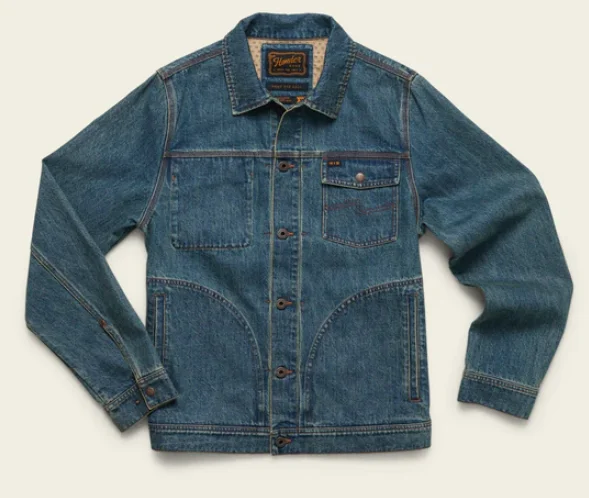 Howler Brothers Lined Depot Jacket - Petty Mid Wash Cotton Fabric Linen Fabric Terry Fabric