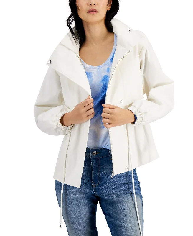 INC International Concepts Dolman Sleeve Utility Jacket Knit Fabric Woven Fabric Fleece Fabric
