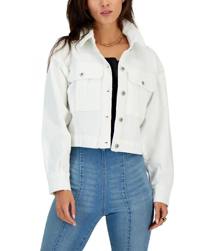 INC International Concepts Womens Cropped Denim Jacket Denim Fabric Leather Fabric Suede Fabric INC International Concepts Womens Cropped Denim Jacket Denim Fabric Leather Fabric Suede Fabric