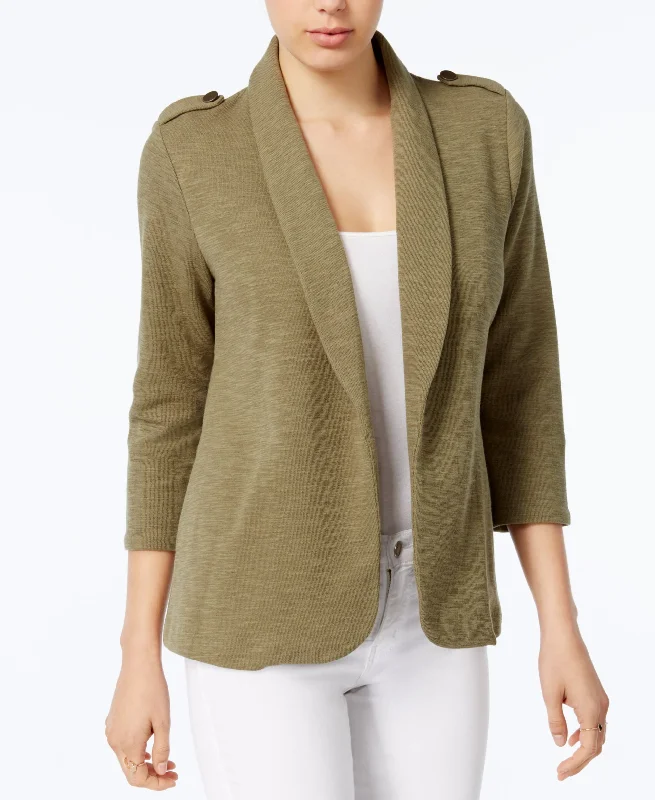 Maison Jules Linen Knit Military Jacket Cotton Fabric Linen Fabric Terry Fabric