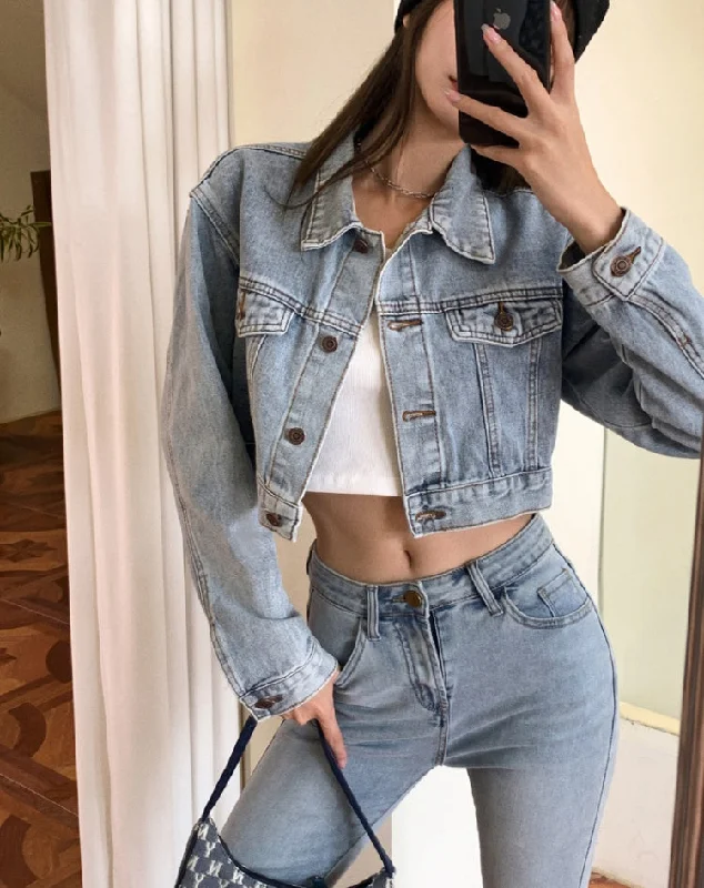 Outside the ride loose tops autumn denim jacket Collared Jacket Crew Neck Jacket Turtle Neck Jacket