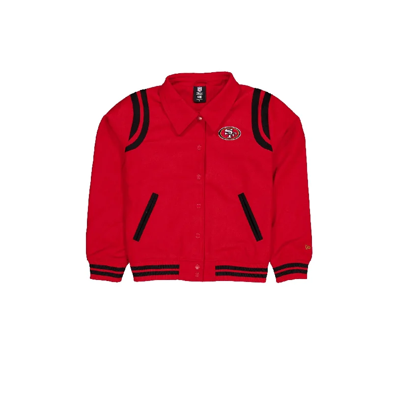 San Francisco 49ers Sport Night Women's Jacket Welt Pockets Slit Pockets Flap Pockets San Francisco 49ers Sport Night Women's Jacket Welt Pockets Slit Pockets Flap Pockets