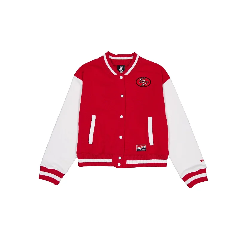 San Francisco 49ers Throwback Fleece Women's Jacket Jersey Jacket Tulle Jacket Batik Jacket