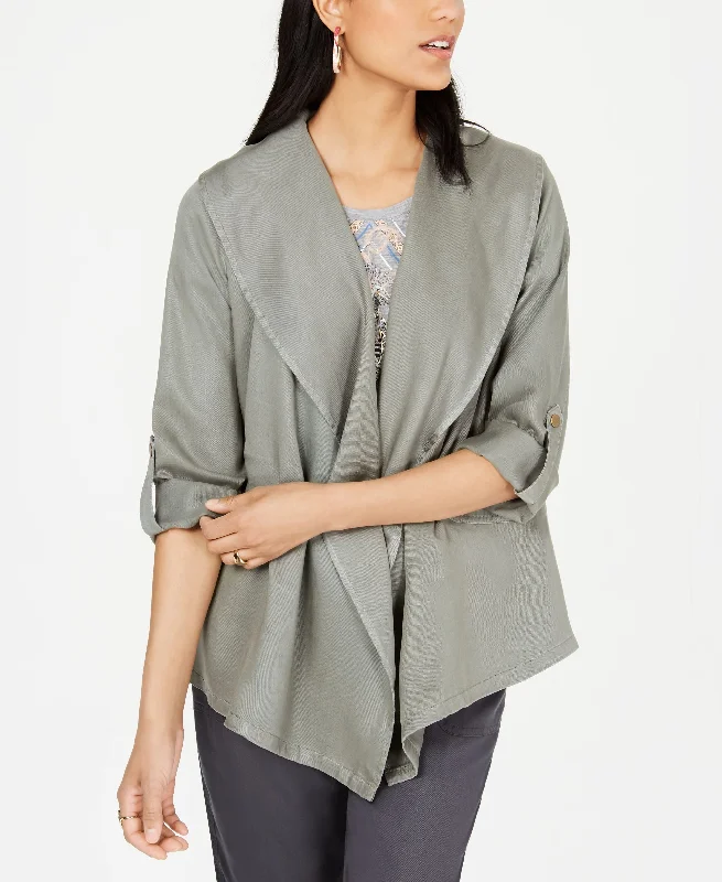 Style & Co Draped Open Front Jacket Belted Jacket Elasticated Jacket Padded Jacket