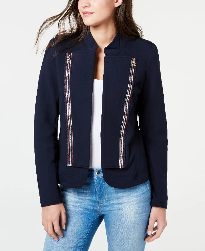 Tommy Hilfiger Band Collar French Terry Jacket Lace Jacket Ribbed Jacket Sequined Jacket