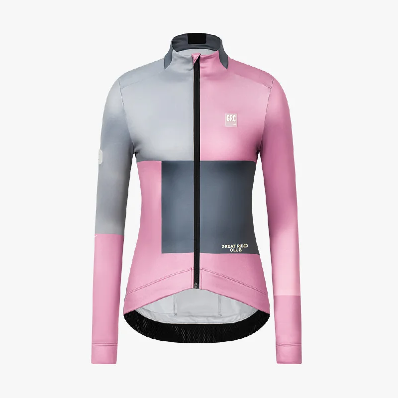 Women's Chaos Of Pink Winter Jacket Tailored Jacket Straight Jacket A-Line Jacket