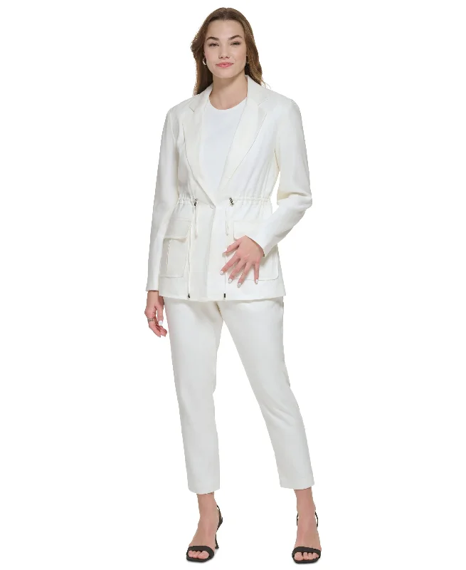 Women's One-Button Linen Utility Jacket Corduroy Jacket Velvet Jacket Brocade Jacket