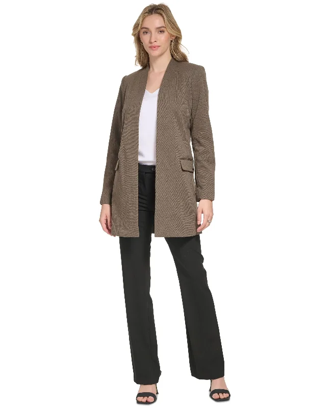 Women's Parker Twill Open Front Jacket Belted Jacket Elasticated Jacket Padded Jacket