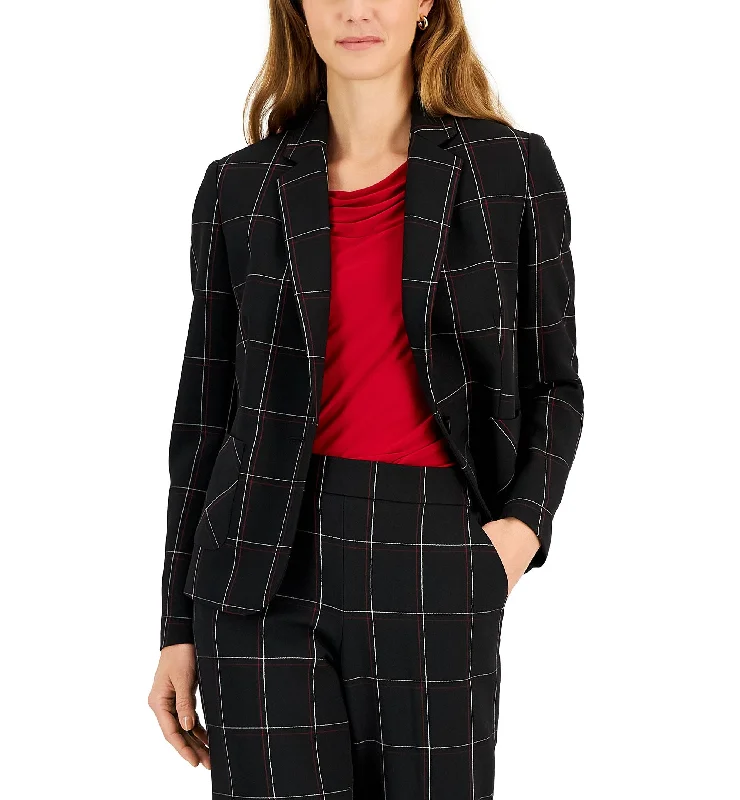 Women's Plaid One-Button Notched-Collar Jacket V-Neck Jacket Boat Neck Jacket Square Neck Jacket Women's Plaid One-Button Notched-Collar Jacket V-Neck Jacket Boat Neck Jacket Square Neck Jacket