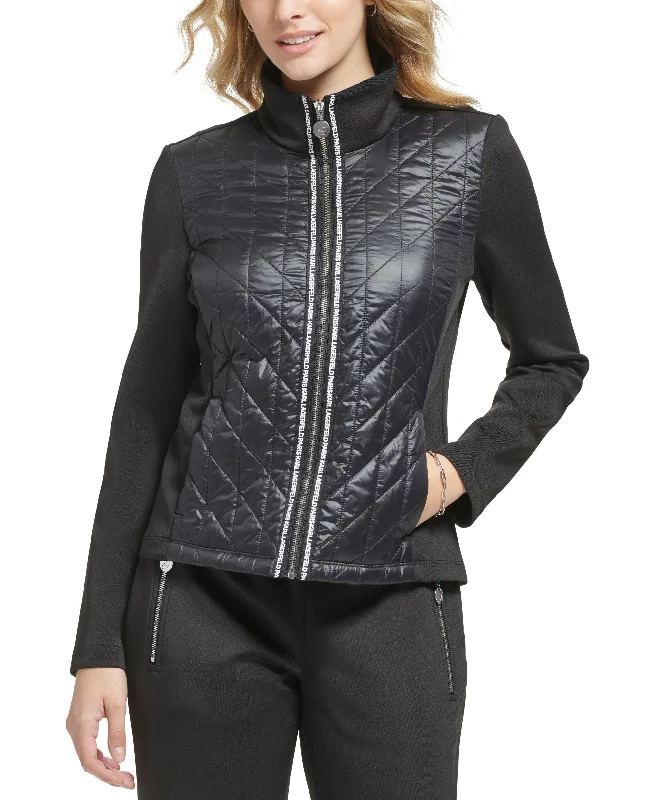 Women's Quilted-Front Stand-Collar Jacket V-Neck Jacket Boat Neck Jacket Square Neck Jacket Women's Quilted-Front Stand-Collar Jacket V-Neck Jacket Boat Neck Jacket Square Neck Jacket