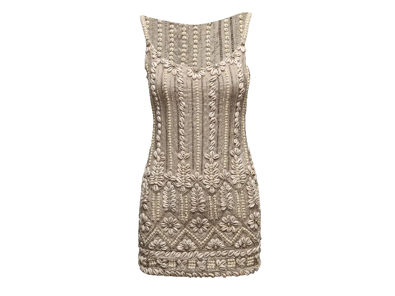 Beige AllSaints Skallein Shell-Embellished Mini Dress Size US 6 Cozy Cotton Mini Dress Beige AllSaints Skallein Shell-Embellished Mini Dress Size US 6 Cozy Cotton Mini Dress