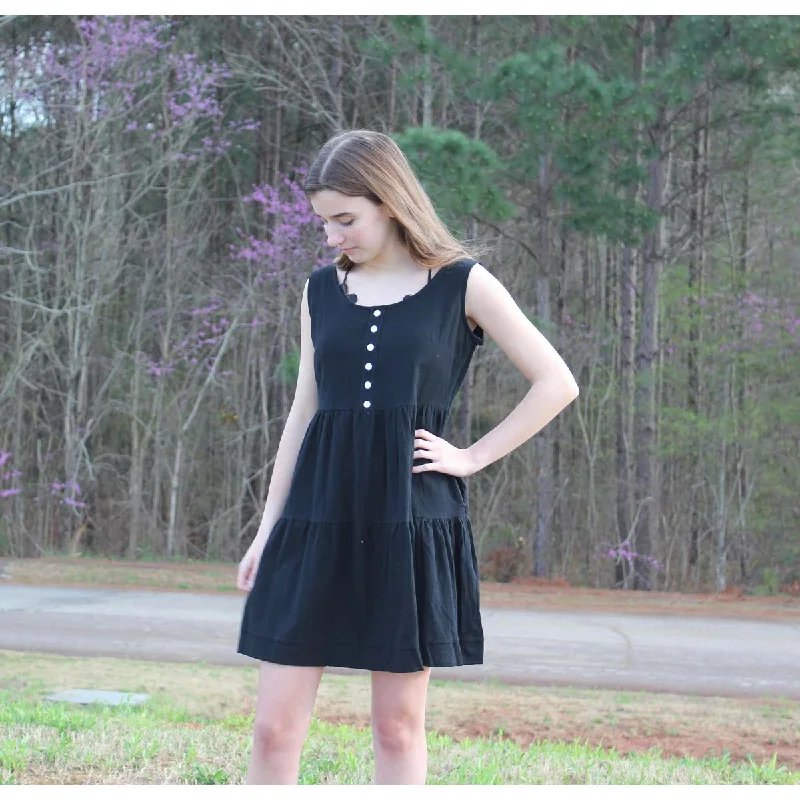 Black Tiered Ruffled Mini Dress Elegant Sequin Mini Dress