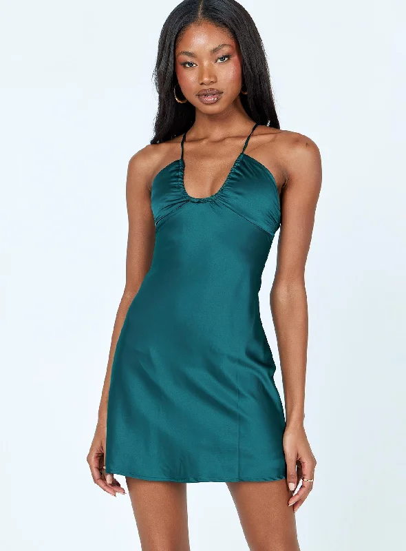 Enzo Mini Dress Green Comfortable Shift Mini Dress